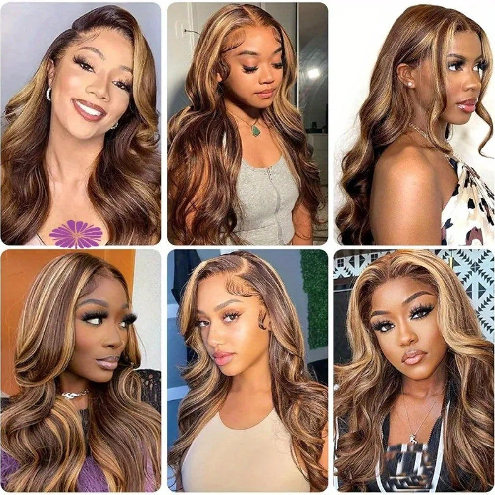 Honey Blonde Ombre Lace Front Wig Human Hair Glueless