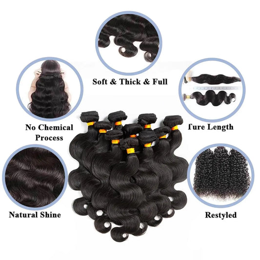 12A Body Wave Human Hair Bundles Brazilian Virgin
