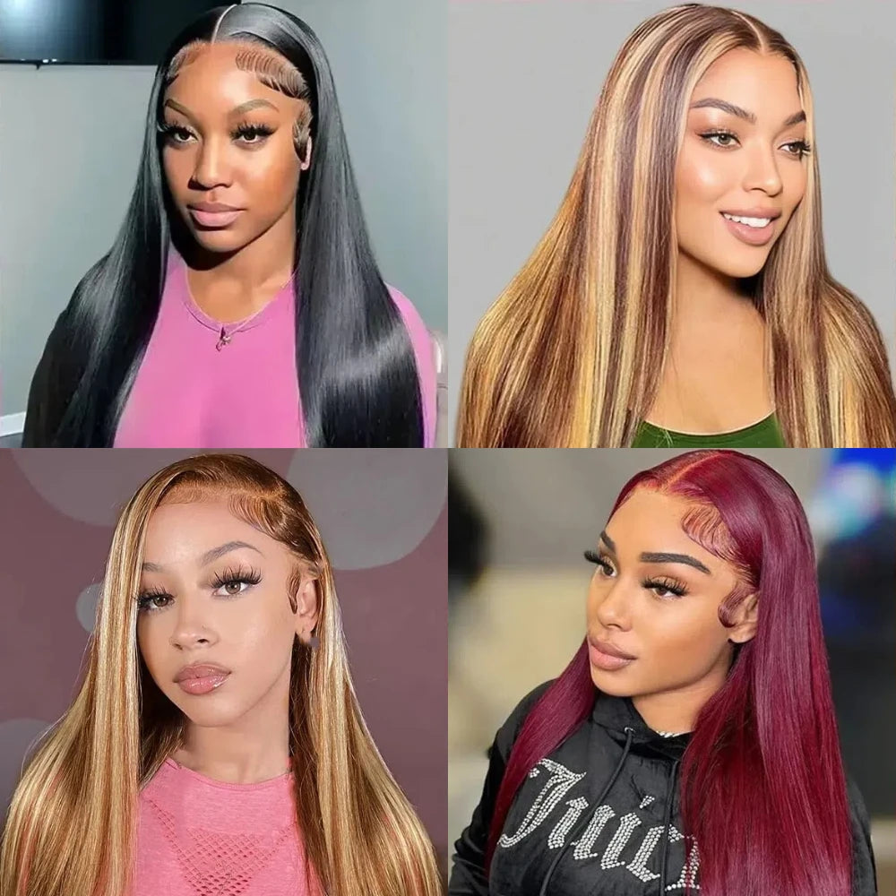 Bone Straight Lace Frontal Wigs 13x6 Glueless Wear and Go Human Hair