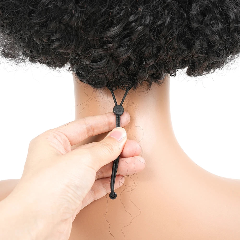 Burmese Curly Human Hair Wig Pre Plucked Glueless