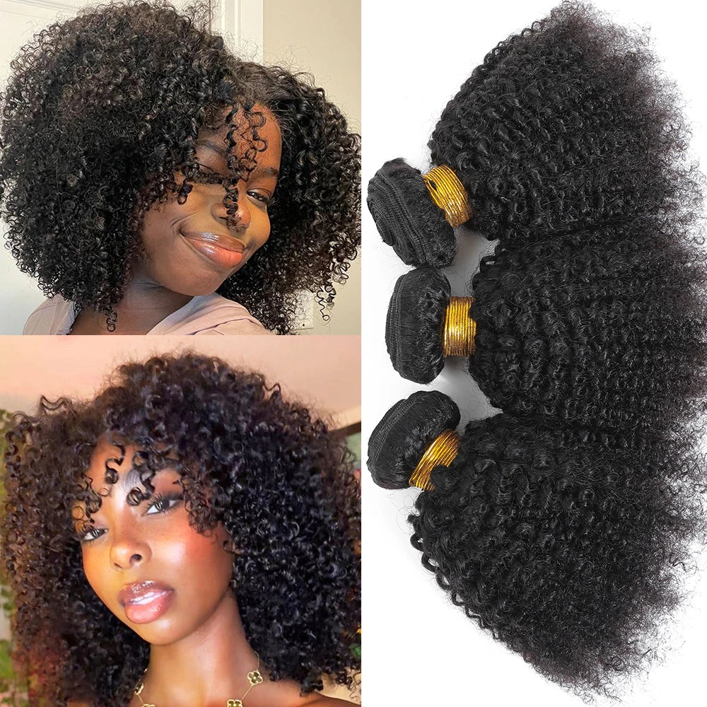 Raw Indian Afro Kinky Curly Human Hair Bundles