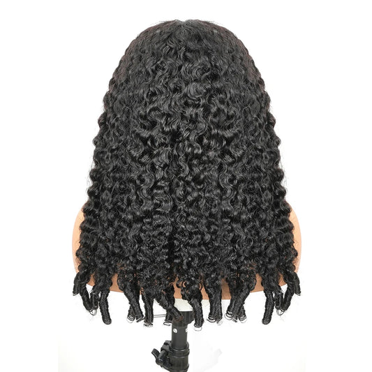 Burmese Curly Human Hair Wig Pre Plucked Glueless