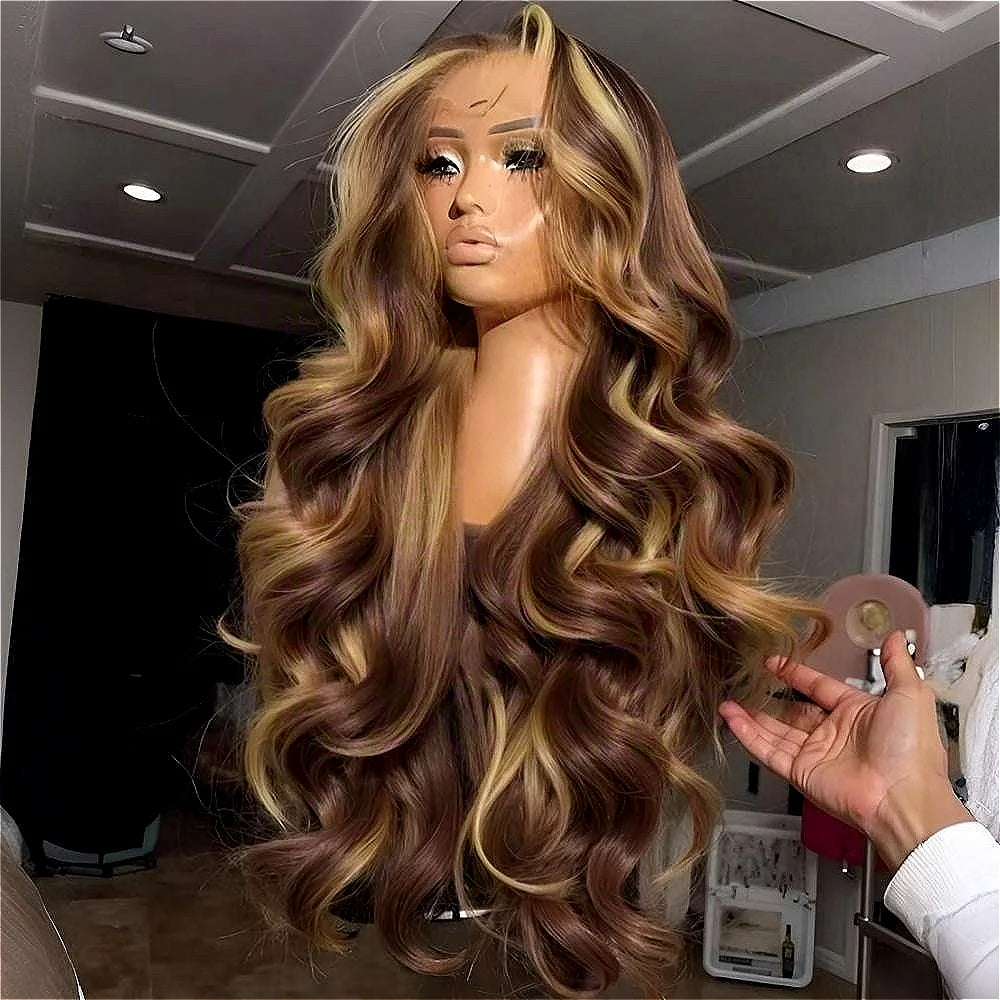 Honey Blonde Ombre Lace Front Wig Human Hair Glueless