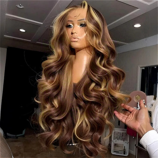 Honey Blonde Ombre Lace Front Wig Human Hair Glueless